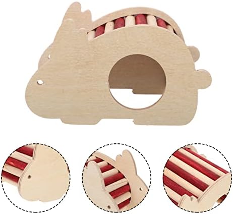 Ipetboom Gerbil кафез дрвена хрчак куќа спиење: замок со хрчак со скалила играчка играчка мала миленичиња игра играчка скала играчка за