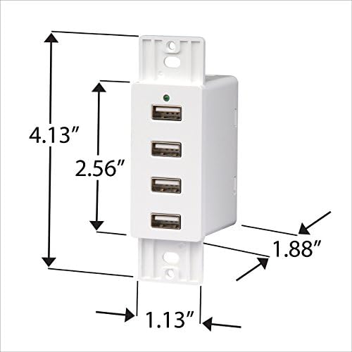 Магнадин WC-USB-W Бел Ѕид Монтирање 4 USB Пристаништа За Полнење