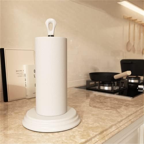 Држач за крпи за хартија во Kasunto со пондерирана метална основа, бесплатен држач за стопирање на хартиени хартиени столб за кујнска бања,