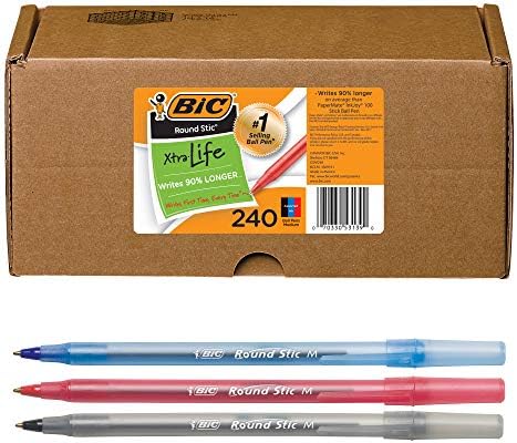 BIC® Round Stic® Xtra Life Ball Point Pen, Assote, 240 пакет