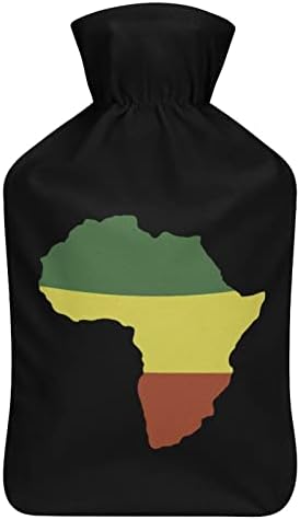 Африканска мапа на знамето со топла вода со покривка 1L гумени шишиња со топла вода за загревање на рачно загревање на ладна заштита