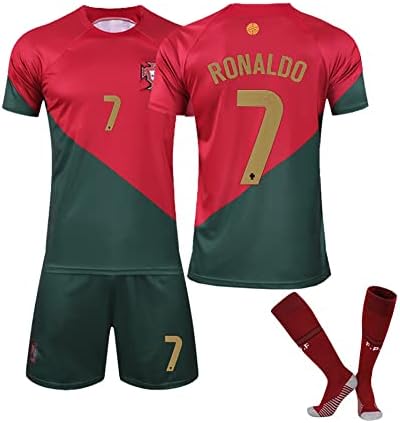 2022 Светско Првенство Португалија Деца Фудбал Дрес &засилувач; Шорцеви &засилувач; Чорапи Во Собата