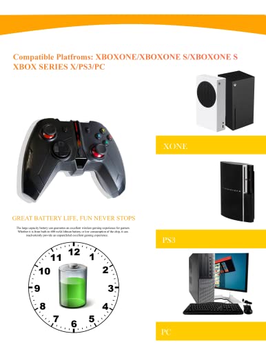 Хикарус Xbox Контролер Безжичен 2.4 GHZ Компатибилен Со Xbox One/One S ONE X PS3 КОМПЈУТЕР