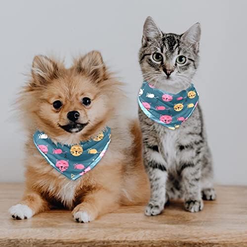 Мачка и глувче шема кученце Керчиф што може да се перат дневни шамии на Библи, 2 парчиња прилагодливи додатоци за мало средно девојче момче кученце
