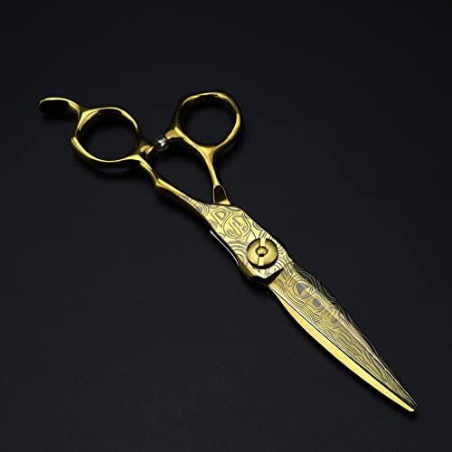 Ножици за сечење на косата, 6 -инчен професионален златен челик ножици Damascus Ножици за коса сечење бербер фризура за слабеење