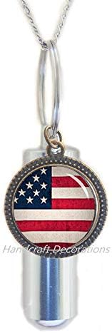 HandcraftDecorations Американско знаме кремирање ѓердан ѓердан во Соединетите држави знаме накит, американски патриотски подарок,