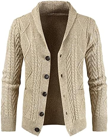 Менс џемпери и влечење, моден лаптол случајно кардиган палто со долг ракав тенок плетен џемпер