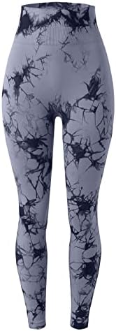 Панталони за компресија на јога Миашуи за женски женски вратоврска обоени фитнес панталони со високи половини