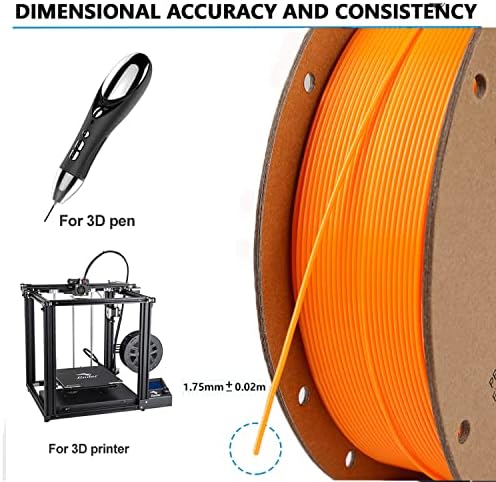 PLA 3D филамент за печатач портокалова и 3Д кутија за фен за филаменти за печатач