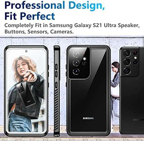 Темдан За Samsung Galaxy S21 Ултра Случај, [Со Вграден Заштитник На Екранот &засилувач; Заштитник На Камерата] [Водоотпорен На Целото