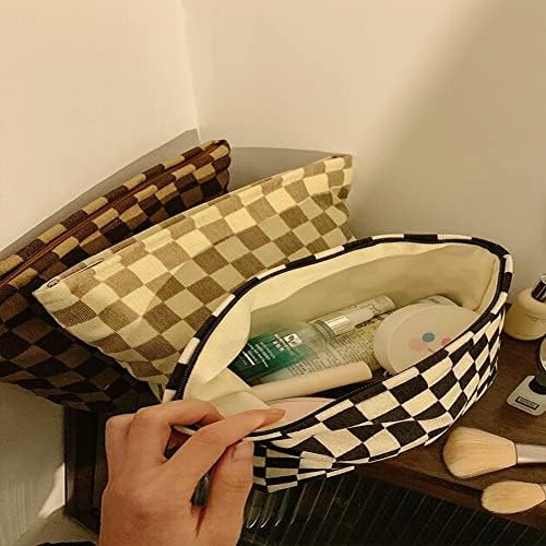 Козметички Кеси За Женска Торба За Шминка Чанта Со Голем Капацитет Патна Тоалетна Торбичка За Складирање Патент Четки За Шминка