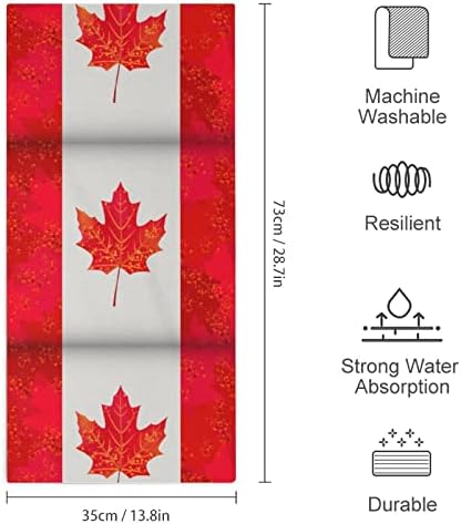Канадско знаме на јавор, пешкир за миење садови 28,7 x13,8 крпи за лице Суперфинирани влакна Високо апсорбирани крпи крпи со рачни крпи