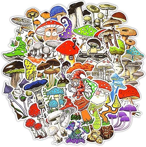 Налепници за слатки жаби од dectoik [50 парчиња], водоотпорни децифични декорации за налепници за винил печурки за деца тинејџери за возрасни