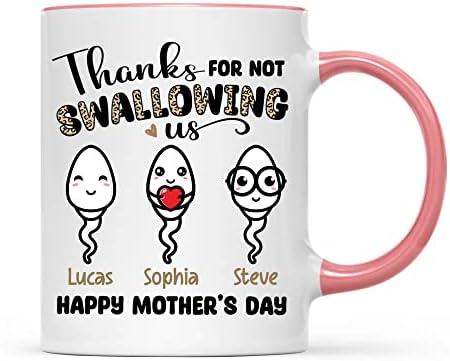 НАЗЕНТИ Ви Благодариме Што Не Проголтавте Смешна Кригла За Кафе-Персонализирани Подароци За Денот На Мајката Од Ќерка Или Син, Роденденски