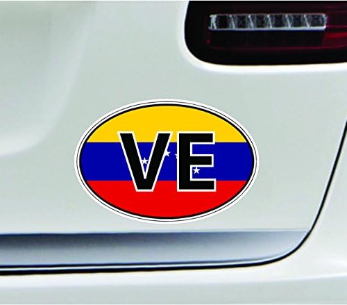 Првична земја на овална земја со знамето Венецуела 3x5 инчи Америка Соединетите држави налепници во боја Државен винил - изработен