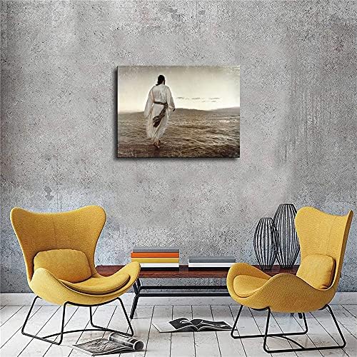 Христос Исус, шетајќи по воден wallиден уметнички постер, печати домашна просторија декор планина -106- Findemo
