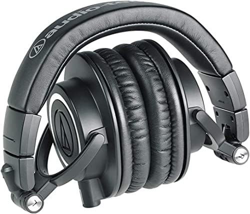 Аудио-Техника Слушалки за професионален студиски монитор ATH-M50X, црна, професионална оценка, критички ценета, со одвојлив кабел