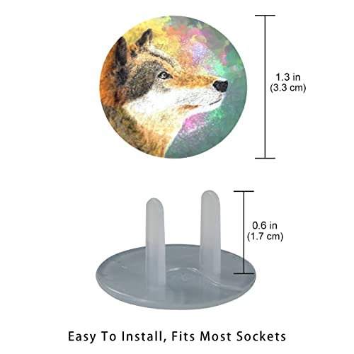 Шарени животни кул волк -излезен приклучок опфаќа 24 пакувања - капаци за приклучок за безбедност на бебиња - трајни и стабилни - Дете ги докажуваат вашите места лесн?