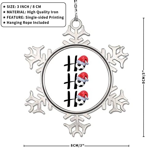 Монограм Почетна буква Хо Хо Хоу Снегулка Орнаменти Фудбалско Божиќно украси за новогодишни украси Персонализирани божиќни украси 2022