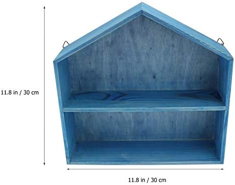 Хемотон куќа во облик на дрвена сенка кубичка полица за приказ за мини играчки кукли за складирање кутии организатор сина