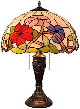 ZSBLXHHJD TIFFANY TABLE LAMP ретро дневна соба креветна ламба креативна утринска слава витраж со стакло лабави 40см Тифани витраж за стакло