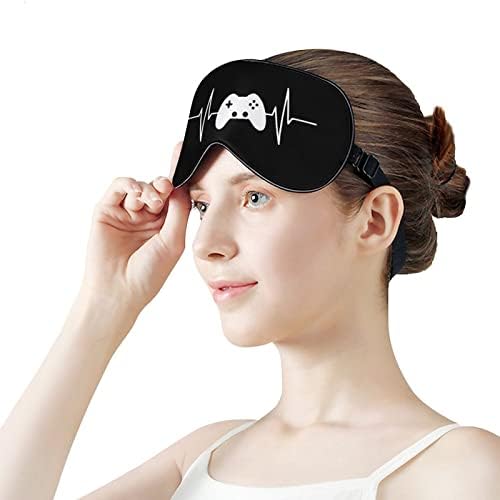 Гејмер гејмер гејмер за спиење маска со лесна маска за слепи маски за очи со прилагодлива лента за мажи жени