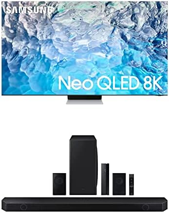 Samsung 65-инчен класа Neo QLED 8K QN900B серија-8K UHD Quantum Matrix Technology Pro Quantum HDR 48X Smart TV W/HW-Q910B 9.1.2