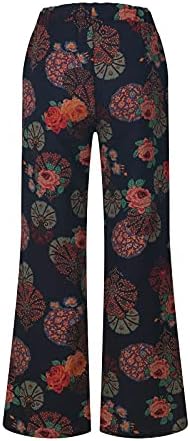 Etkia долги панталони за жени ретро влечење мода лабава печатени панталони обични спортски дами панталони симпатична есенска облека