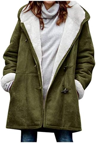 Зимска дневна облека Encanto долга ракав палто жени отворени предни меки цврсти паркики дебели лабави влечење