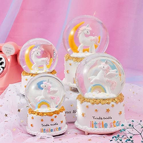 Jormey Unocher Snow Globe For Kids, со снег шарени LED светла луксузна мјузикл, совршена роденденска Божиќна ќерка сопруга девојка