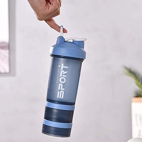 Famkit Protein Shaker Shaker Protable Supplement Cup Cup со складирање во прав за трчање велосипедска фитнес