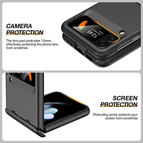 Vizvera За Samsung Galaxy Z Flip 4 Случај Со Заштита На Шарки, Flip z 4 Целосен Капак Тенок Случај Сите Инклузивни Шок-Отпорен
