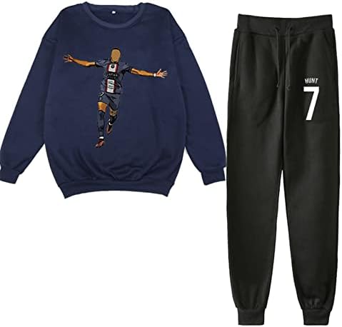 Запион момче Килијан Мбапе, џемпери-пакет, памук памук со долги ракави со екипаж и џемпери поставени за дете