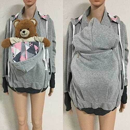 3-во-1 Чувајте топло во зимски кенгур качулка палто за маичка за мама и бебе за носачи на бебиња
