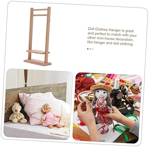 Предиво 2 парчиња Декорација На Куќа За Кукли Мини Додатоци Мини Кукли За Бебиња Организатор На Облека Решетка Минијатурна Решетка За Облека