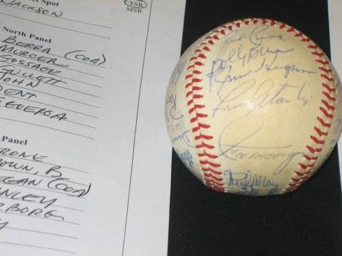 1980 година, тимот на Јанкис АЛ Источен шампион потпиша автограмиран ОАЛ Бејзбол ЈСА ЛОА - Автограмирани бејзбол