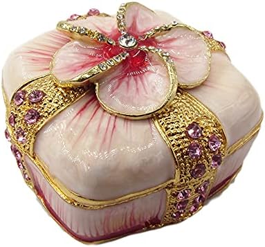 Xilaizi свадба подарок креативен практичен подарок емајл насликана и дијамант вметната метална занаетчиска кутија за кутии за накит