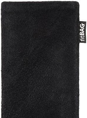 Fitbag Fusion Black/Black Custom прилагодена ракав за Oppo Reno2 | Направено во Германија | Фино покритие на торбичката за кожа