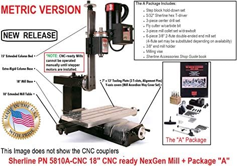 Sherlin 5810A-CNC Метричка верзија 18 NexGen Milling Machine CNC подготвена + пакетот A A