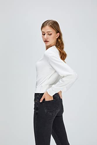 'Ртат екипажот исечен џемпер жени пулвер лето летен памук бело црно сиво лесен симпатичен џемпер од врвот на културата