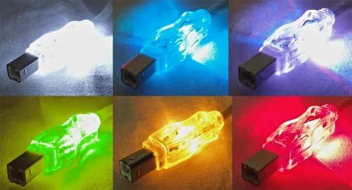 QVS 6-Стапки USB 2.0 Проѕирен Осветлен Кабел со Повеќебојни Led Диоди