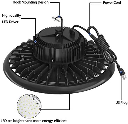 АНТЛУКС НЛО ПРЕДВОДЕНА Висока Заливска Светлина, 200w, 24000LM, 5000K, IP65 Водоотпорен, Американски Приклучок, LED Магацински Светла,