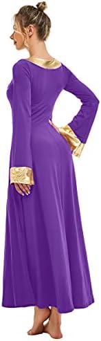 Мирисам возрасни жени фалаат танцувачка облека литургиска боја блок bellвонче на ракав, ринестон фустан, поклони, лирска долга наметка