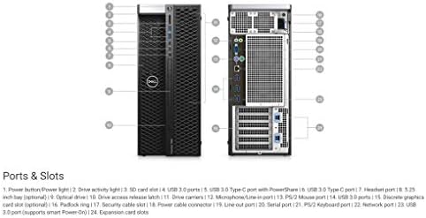 Dell Precision T5820 Workstation Intel Xeon W-2195 2.30GHz 18-Core 24.75MB CPU 128GB DDR4-2666MHz RDIMM Memory 2x1TB NVMe PCIe SSD 2x4TB