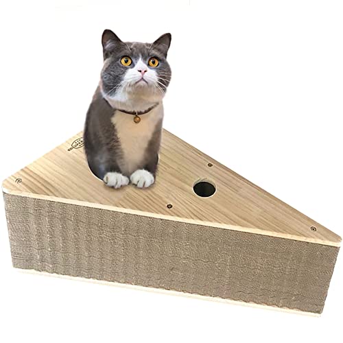 јама-а-милениче мачка гребење премиум вистински хард дрво гребење со заменливи рефил сирење гребење картон пополнете само