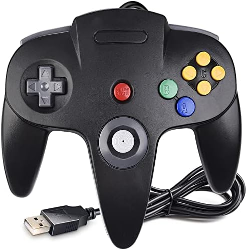 USB Classic N64 Контролер, ModesLab 64-битен жичен компјутер игра рампа џојстик за Windows компјутер Mac Linux Raspberry Pi 3