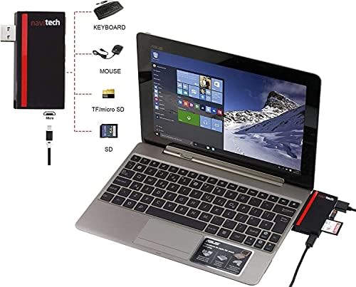 Navitech 2 во 1 лаптоп/таблет USB 3.0/2.0 HUB адаптер/микро USB влез со SD/Micro SD картички читач компатибилен со Asus Vivobook