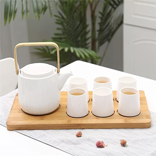 SJYDQ обичен бел керамички кафе чај постави бел дрвен сад за чаршал чаша сад бар домаќинство кујнски материјали