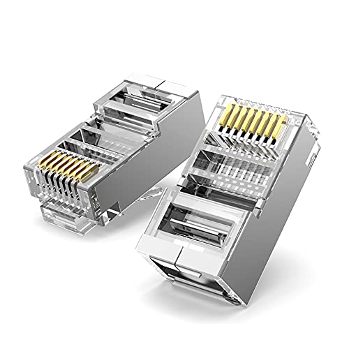 JODROAD заштитен RJ45 CAT5 CAT6 поминува низ конектори - 3 PRONG 8P8C злато обложен додаток за додавање на модуларни податоци за