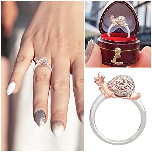 Прстени на прстени поставени цртани филмови животински ринстони прстен розово злато животно рингестон прстен геометриски облик отворено прилагодливи прстенести